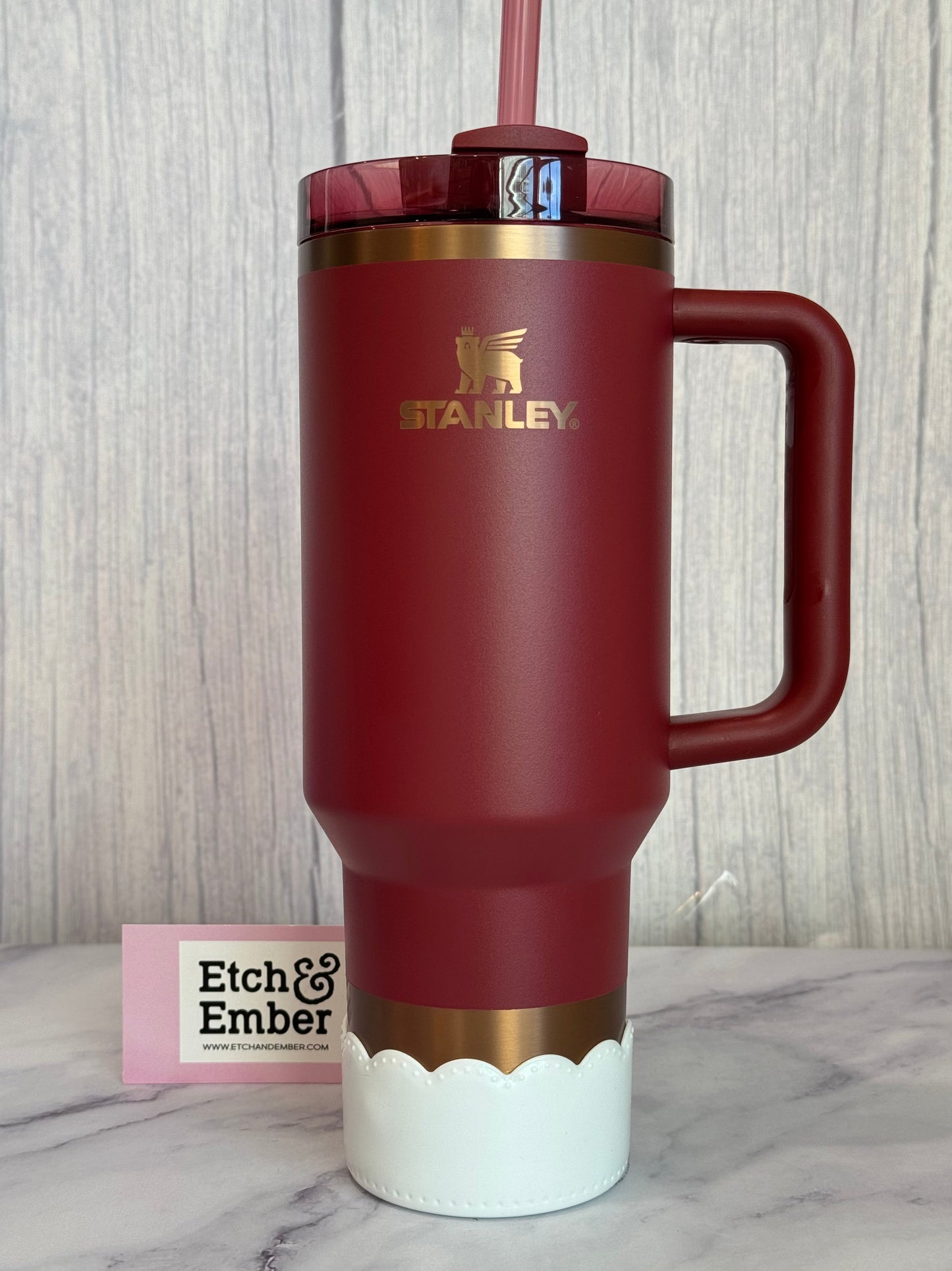 White Shimmer Scallop Tumbler Boot