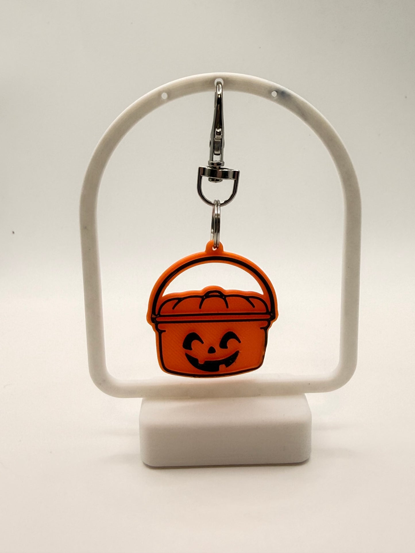 Halloween Boo Bucket Badge Reel Charm Key Chain