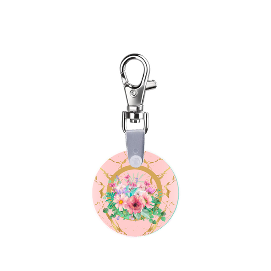 Golden Floral Smart CodeClip Keychain