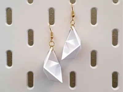 Origami Paper Boat Earrings