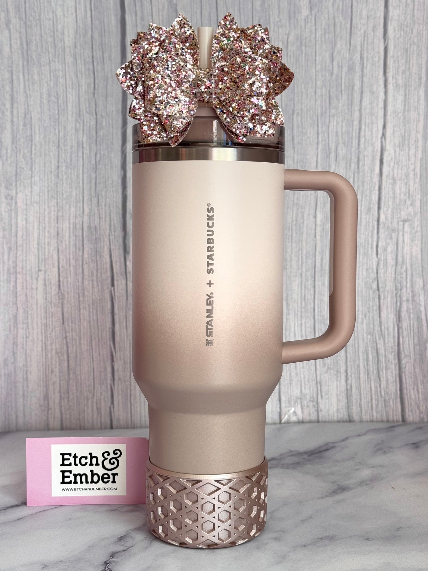 Rose Gold Metallic Waffle Tumbler Boot