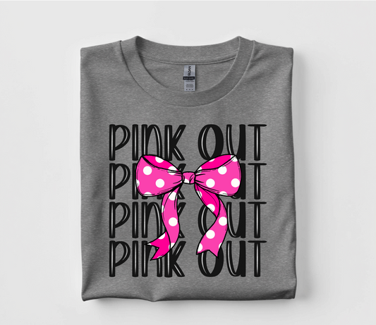 Pink Out Football Coquette T Shirt