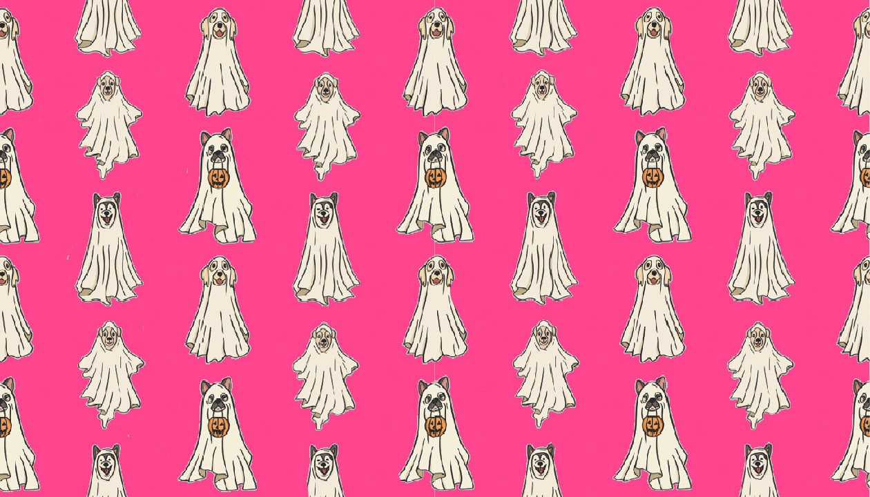 Pink Ghost Dogs Halloween SwagBand