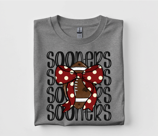 Sooners Coquette Football T Shirt
