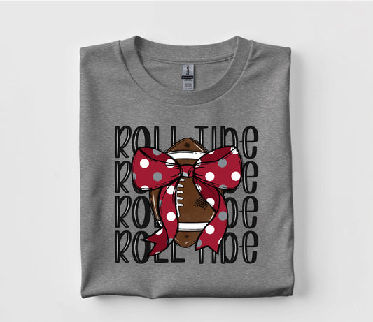 Roll Tide Coquette Football T Shirt