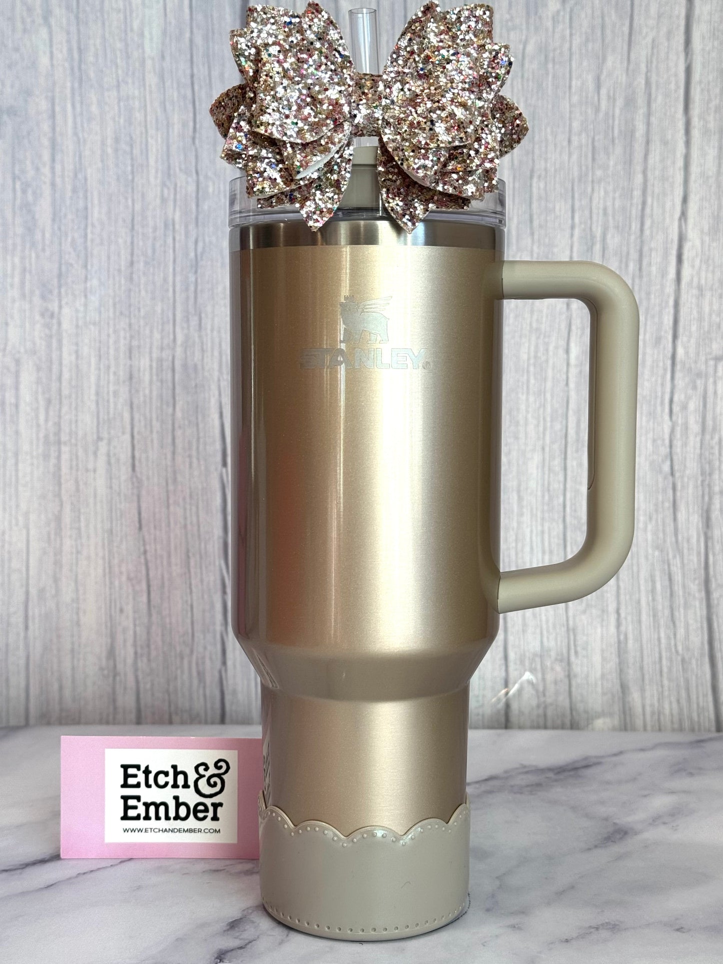 Taupe Shimmer Scallop Tumbler Boot