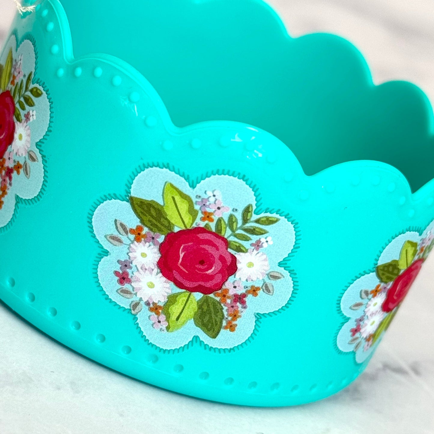 Opal Blue Floral Scallop Tumbler Boot