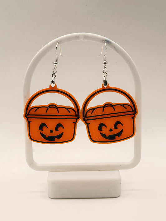 Halloween Boo Bucket Earrings