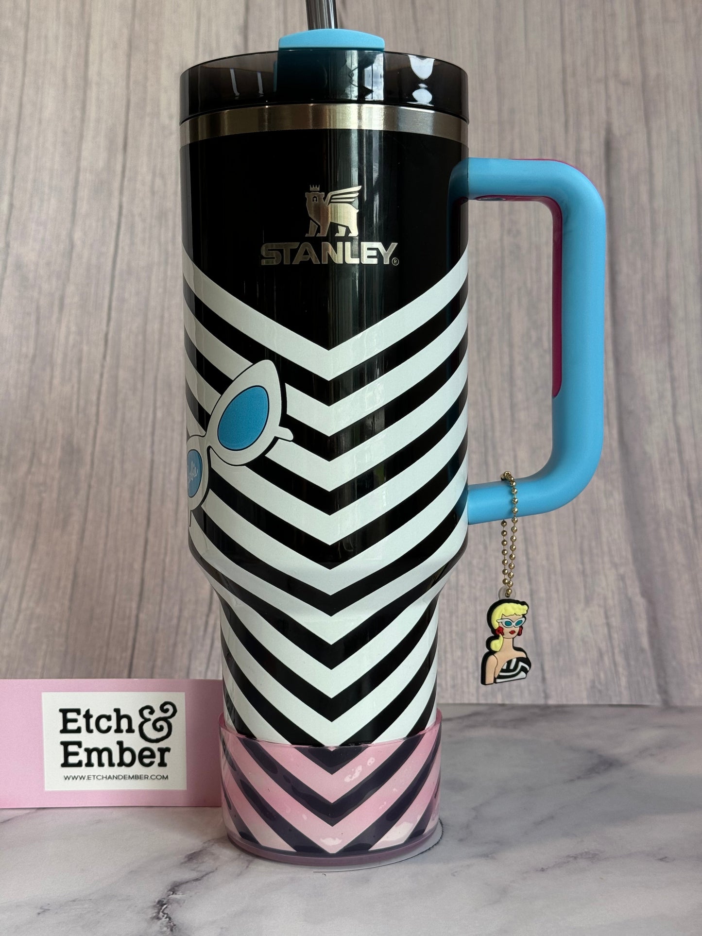 Clear Tinted Hot Pink Ombre Tumbler Boot