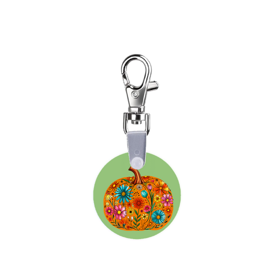 Floral Pumpkin Smart CodeClip Keychain