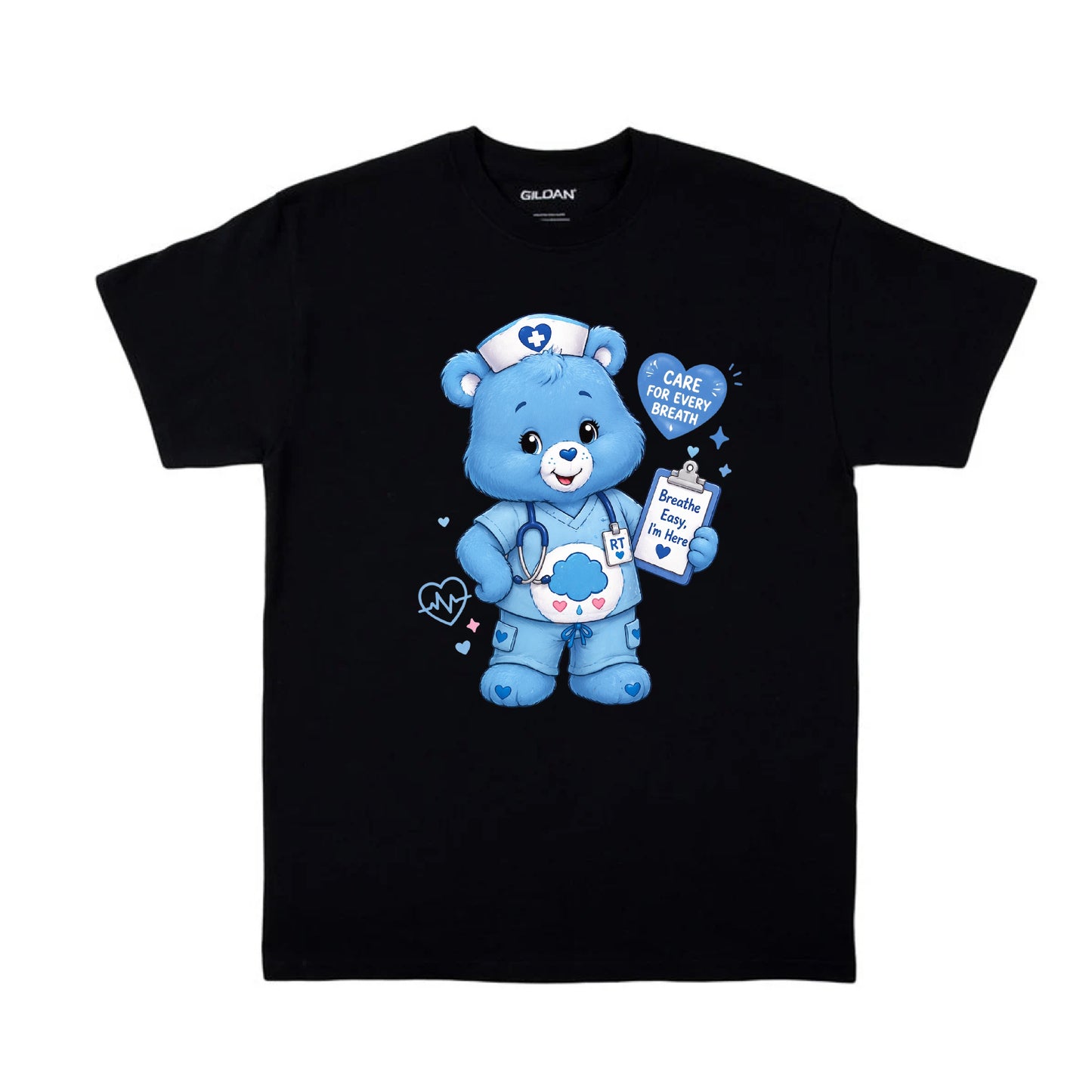 Vintage Grumpy Bear Care Bears Respiratory Therapist Registered Nurse T Shirt
