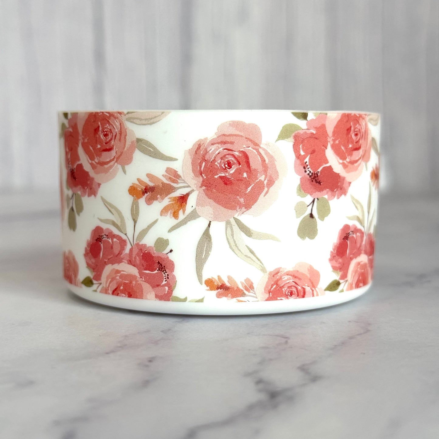 Peony Floral White Tumbler Boot