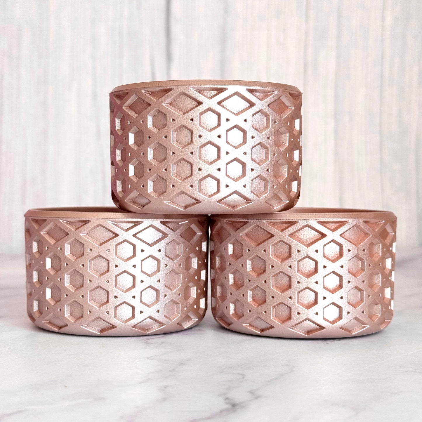 Rose Gold Metallic Waffle Tumbler Boot