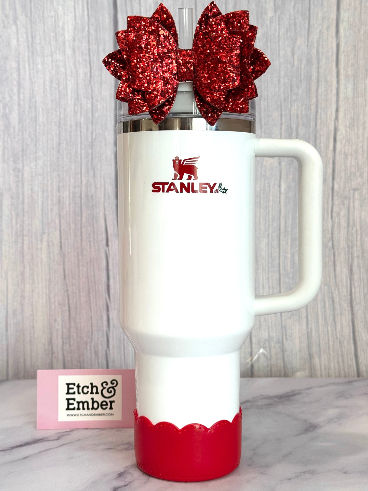 Red Shimmer Scallop Tumbler Boot