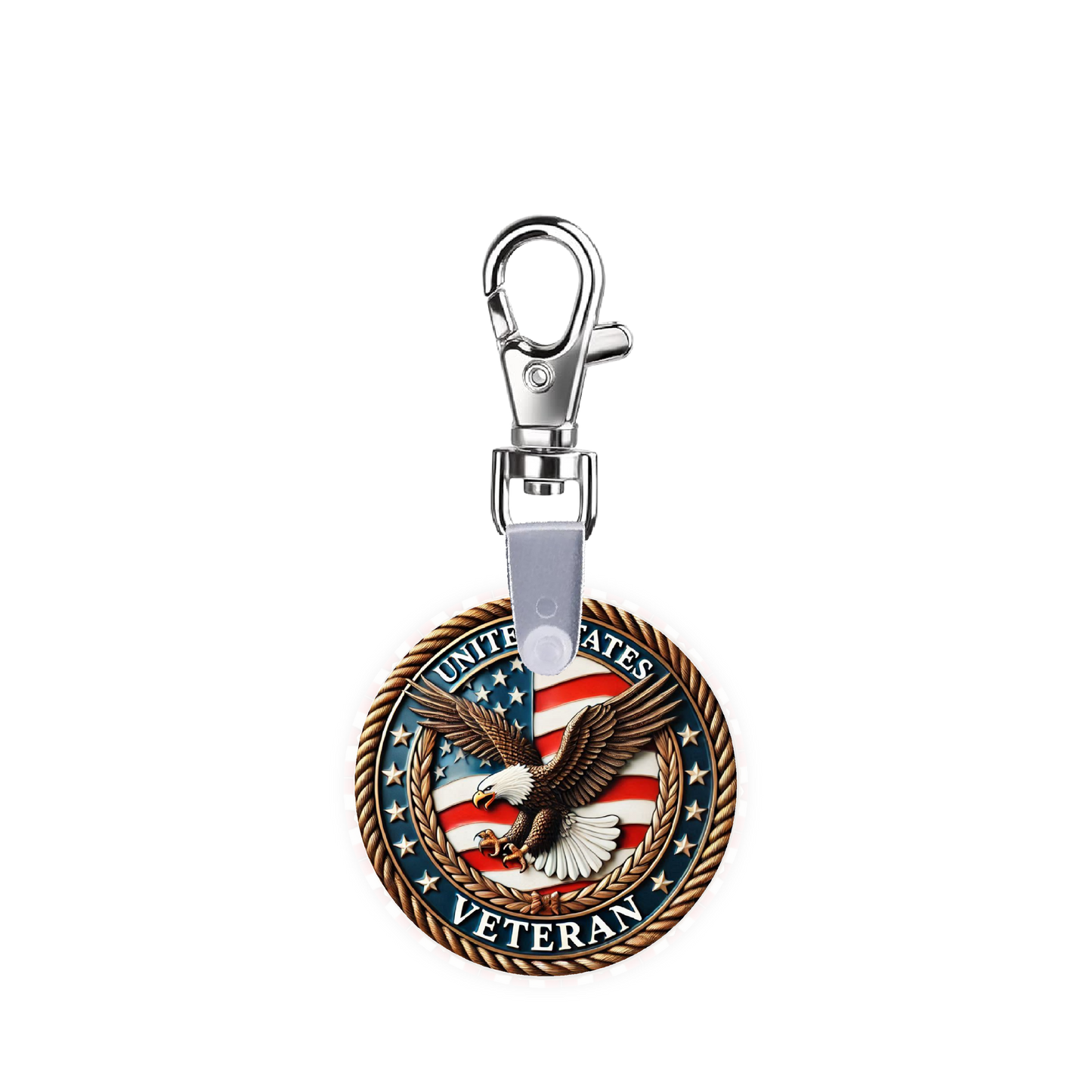 US Veteran Patriotic Smart CodeClip Keychain