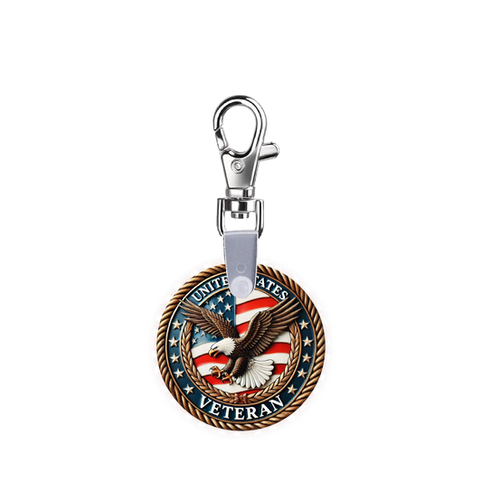 US Veteran Patriotic Smart CodeClip Keychain