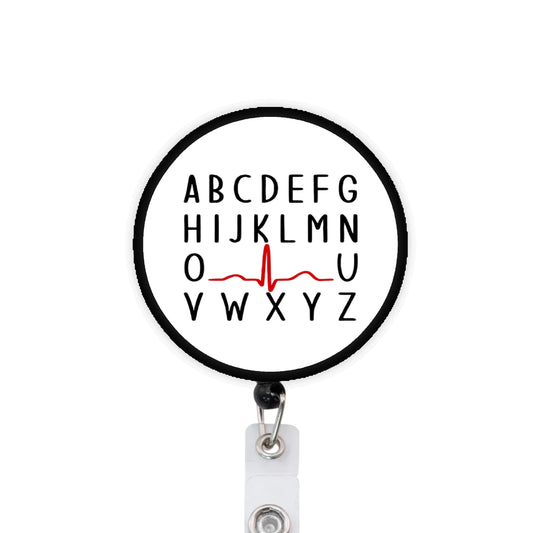 Telemetry EKG ABC’s PQRST ICU ER Nurse RN Badge Reel