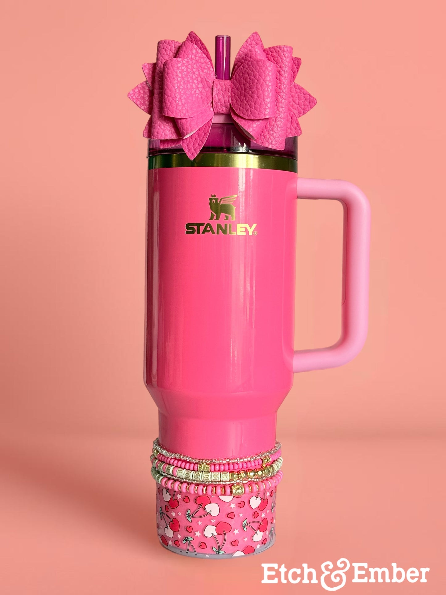 Clear Cherry Love Tumbler Boot   Red pink