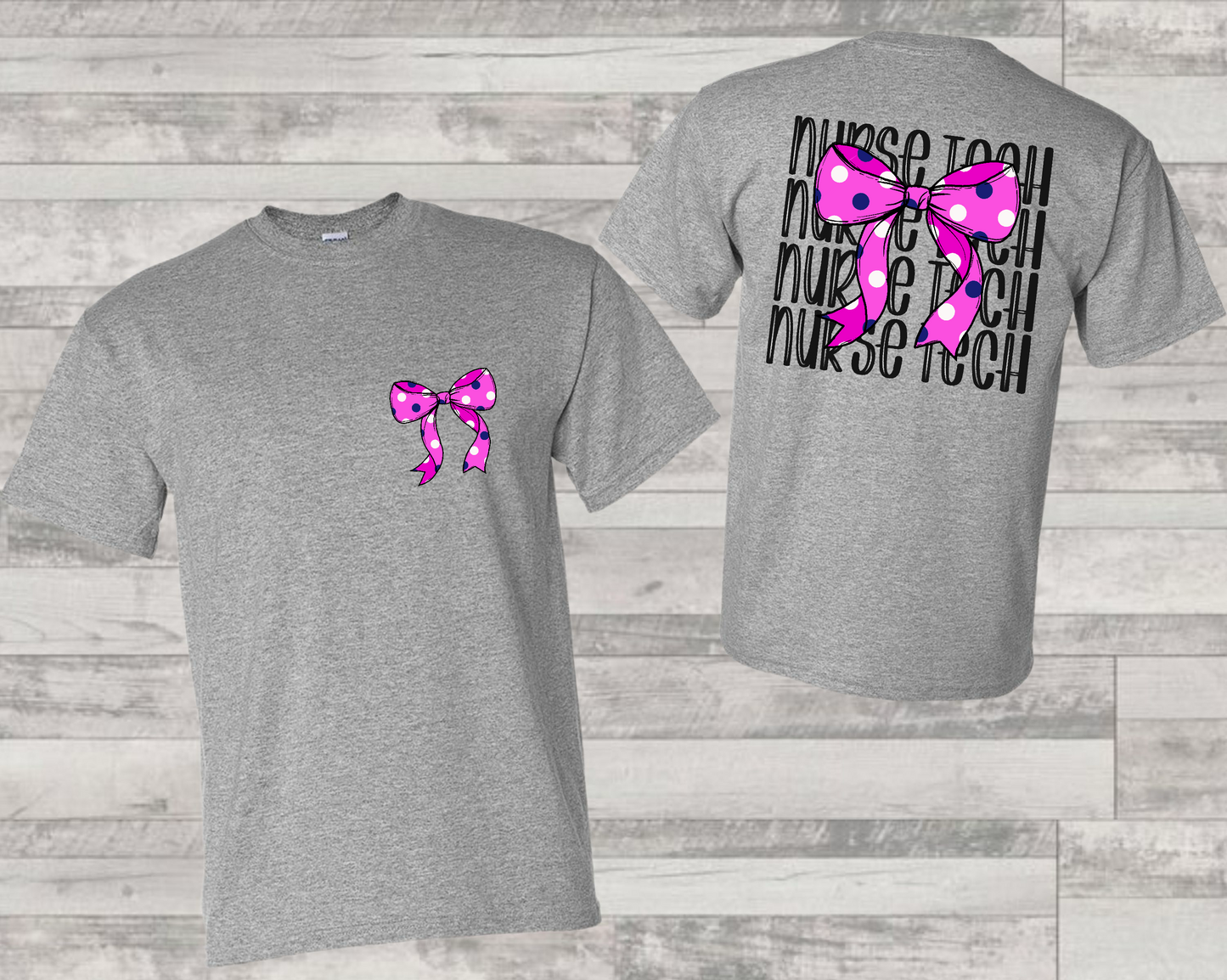 Pink Nurse Tech Coquette Two Sided T Shirt
