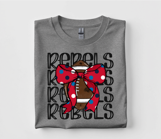 Rebels Coquette Football T Shirt