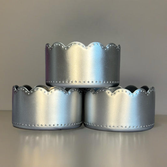 Silver Metallic Scallop Tumbler Boot