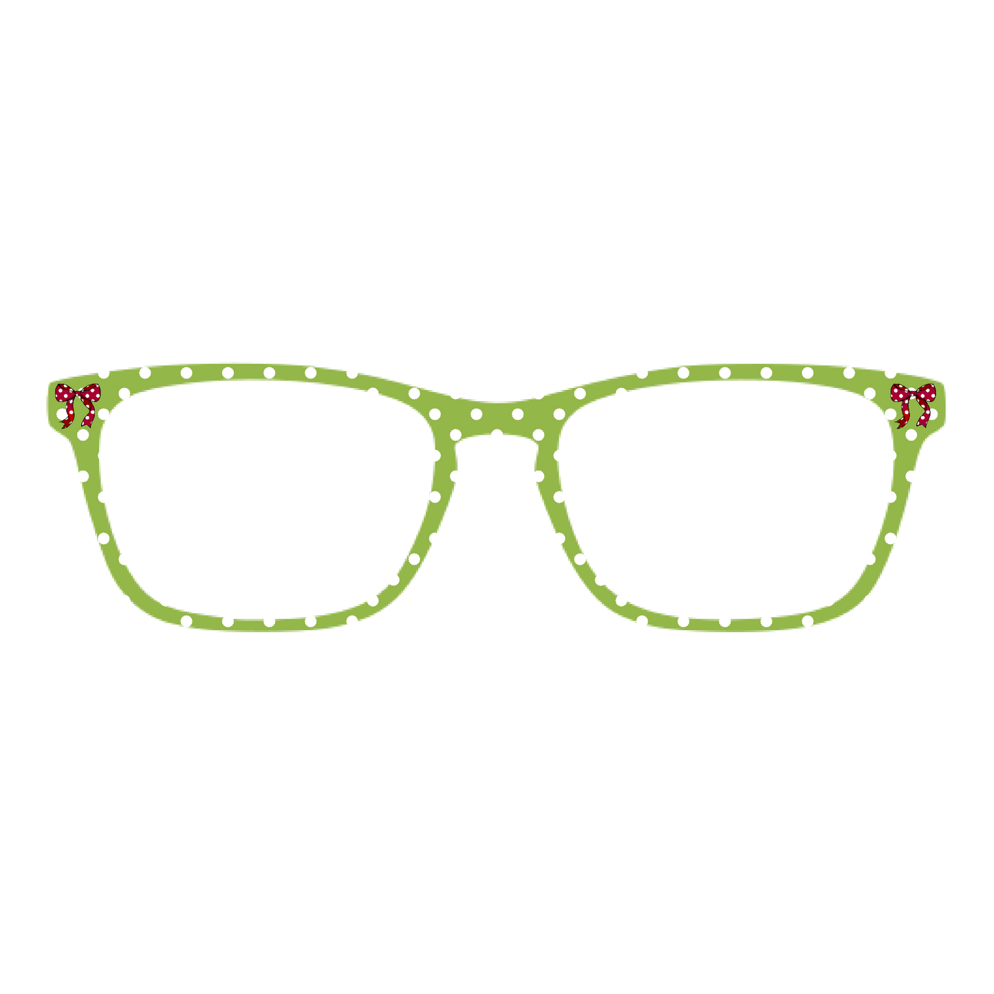 Green Merry Christmas Dots Coquette Bow Pair Eyewear Topper