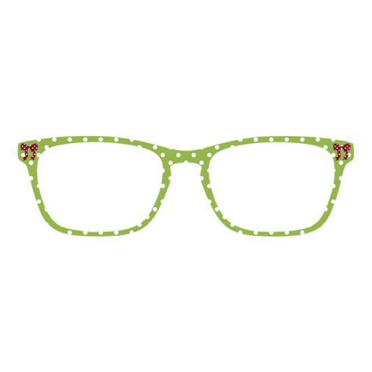 Green Merry Christmas Dots Coquette Bow Pair Eyewear Topper