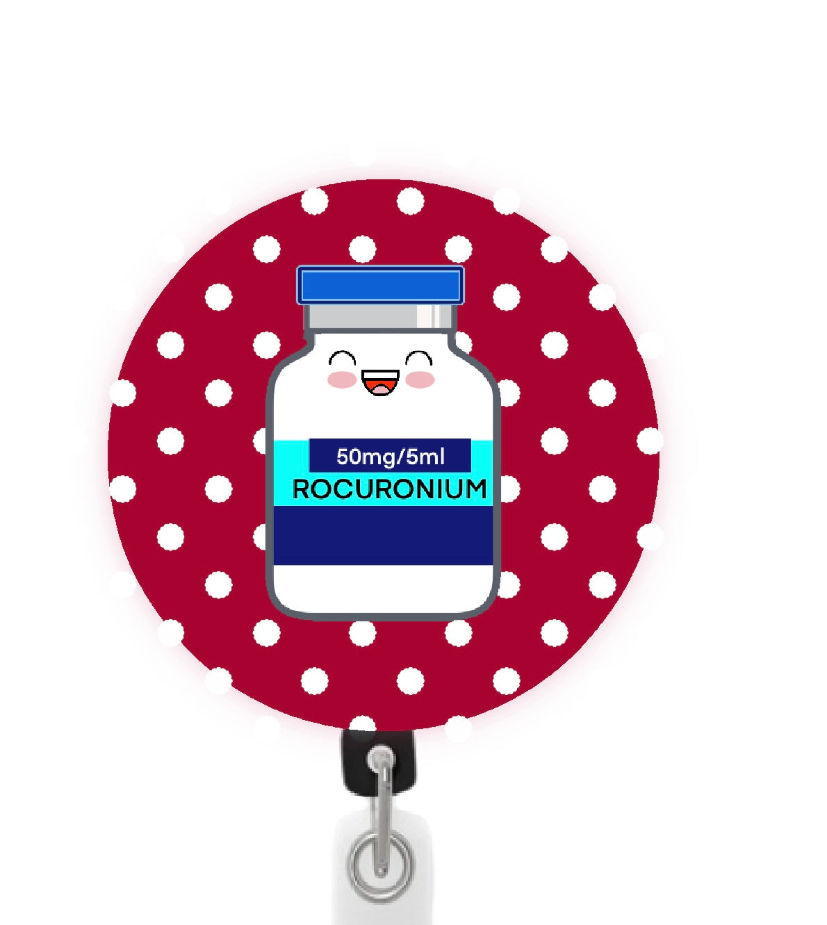 Rocuronium Roc’n Around The Christmas Tree Attached Badge Reel