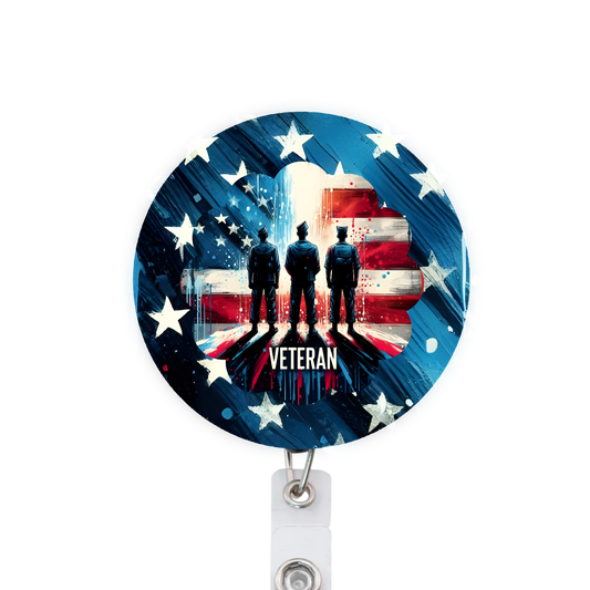 US Veteran Military Patriotic Badge Reel