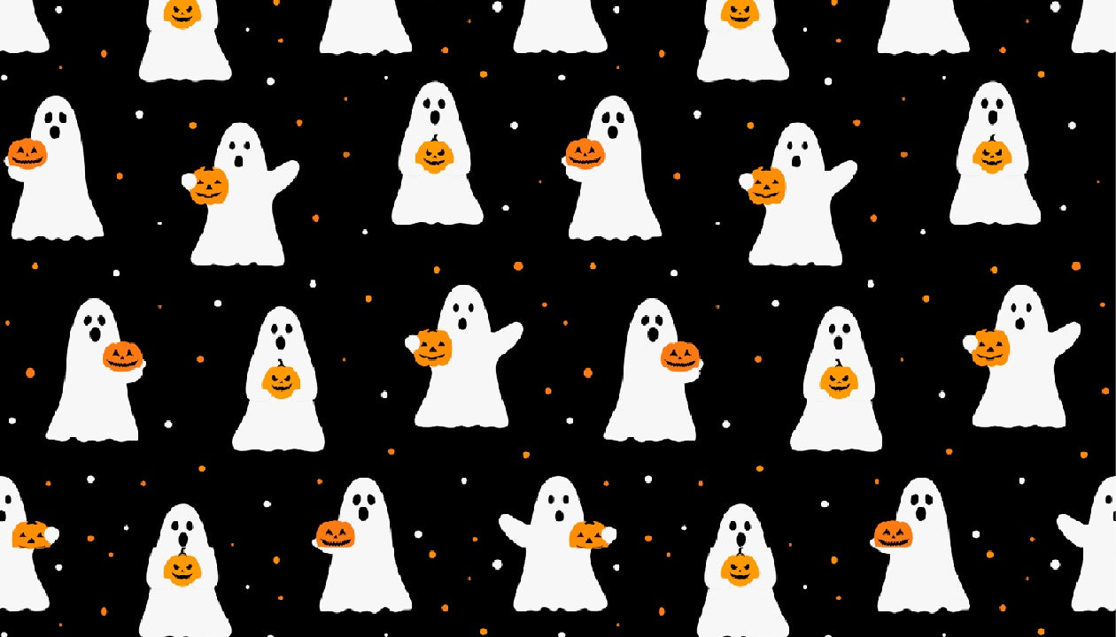 Black Background Ghostie Halloween SwagBand