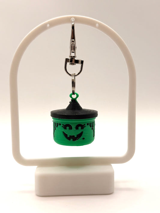 Halloween Boo Bucket Badge Reel Charm Key Chain