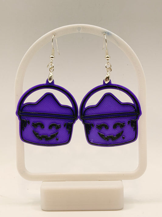 Halloween Boo Bucket Earrings