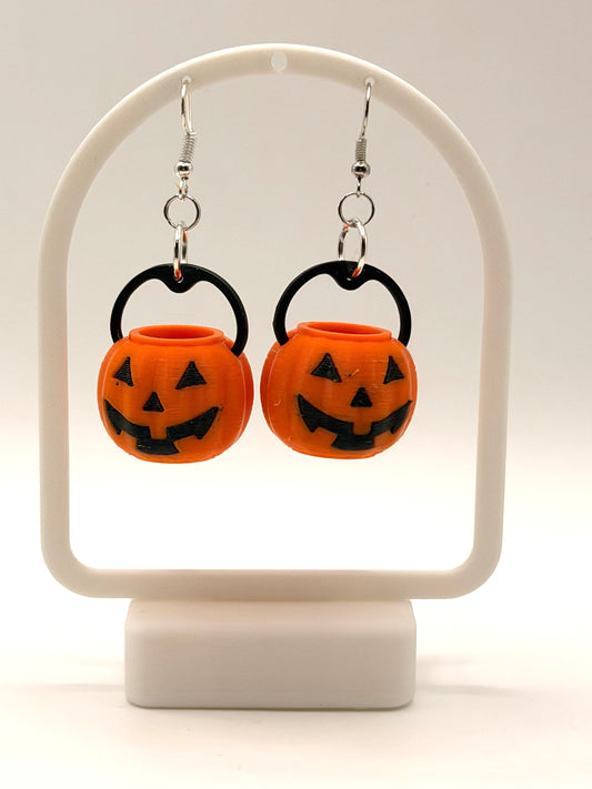 Halloween Candy Bucket Earrings.  Different Colors Available