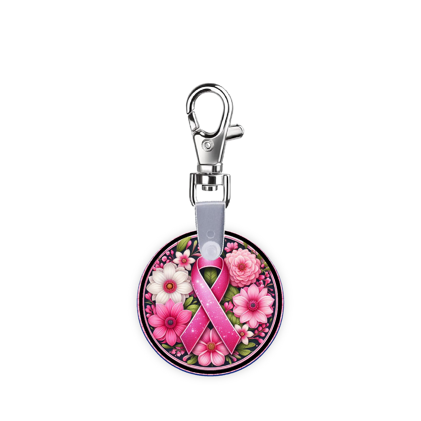 Pink Breast Cancer Ribbon Smart CodeClip Keychain