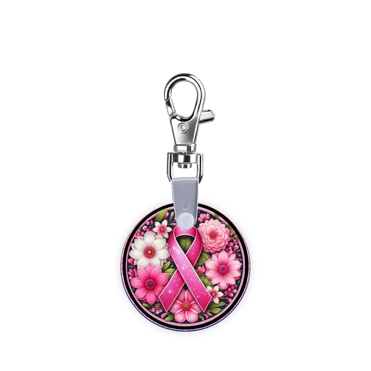 Pink Breast Cancer Ribbon Smart CodeClip Keychain