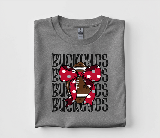 Buckeyes Coquette Football T Shirt