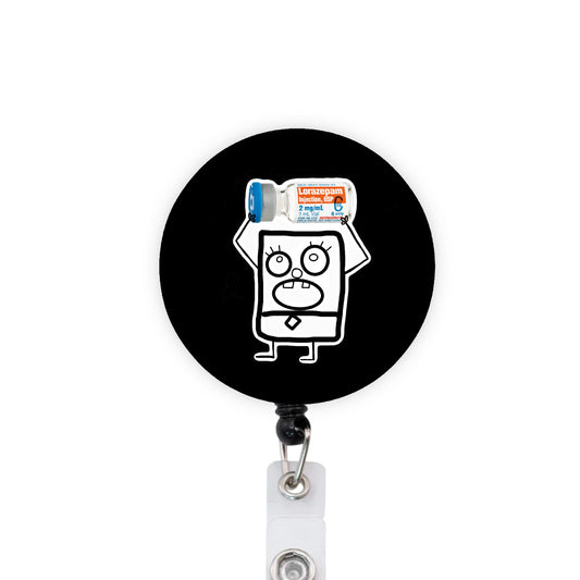SpongeBob Doodle Bob Ativan ICU ER Nurse RN Badge Reel