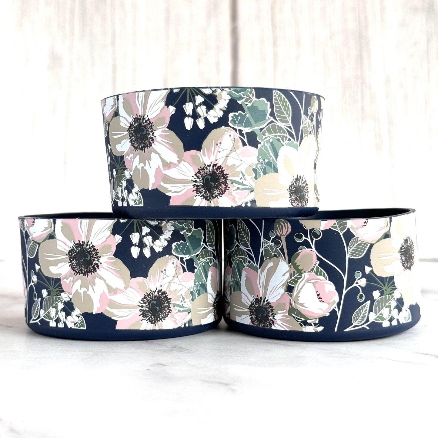 NAVY PINK POPPIES Tumbler Boot