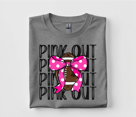 Pink Out Football Coquette T Shirt