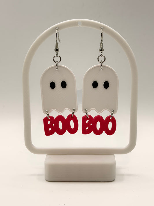 Halloween Pink Ghost Boo Earrings