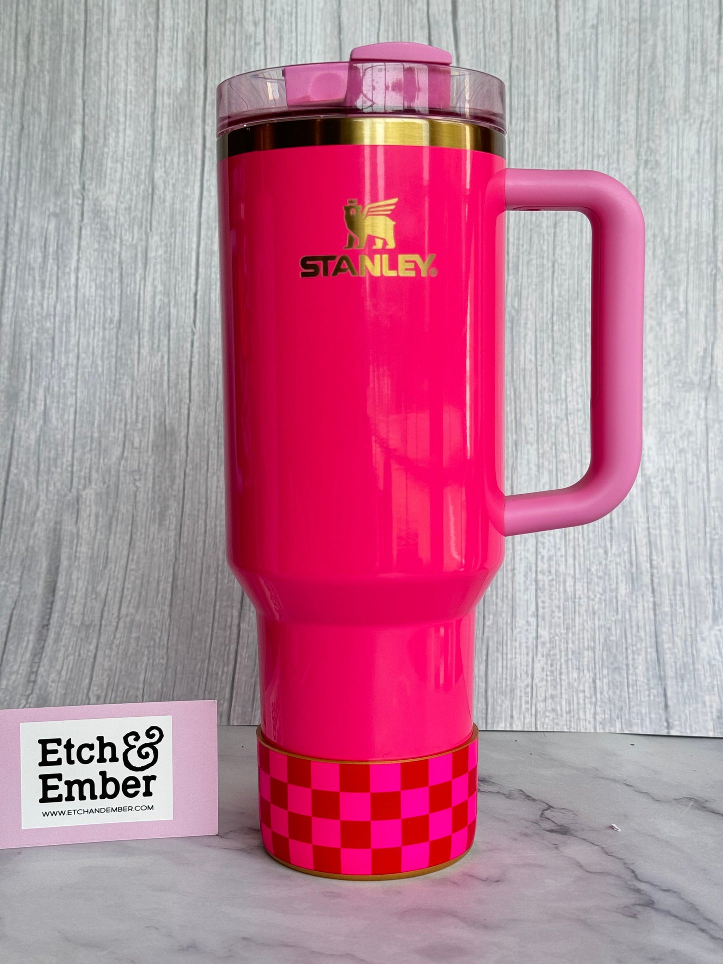 Red & Pink Checkers Tumbler Boot