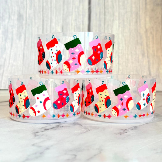 CLEAR Christmas Socks Tumbler Boot