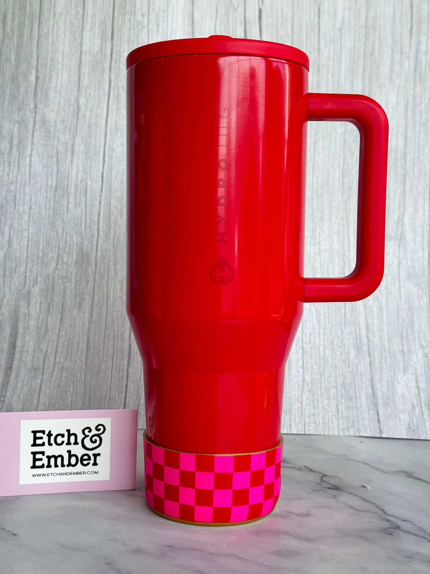 Red & Pink Checkers Tumbler Boot