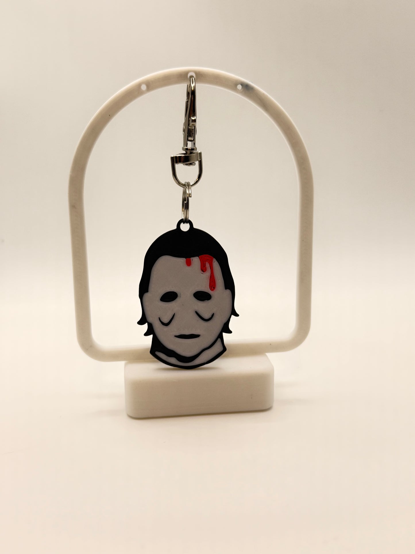 Halloween Michael Myers Badge Reel Charm Key Chain