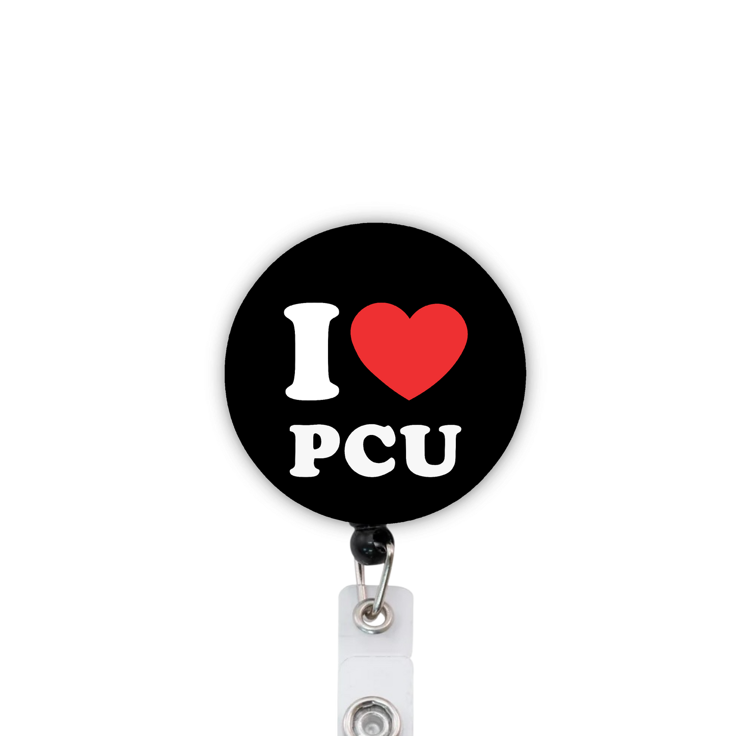 I Heart PCU Attached Badge Reel