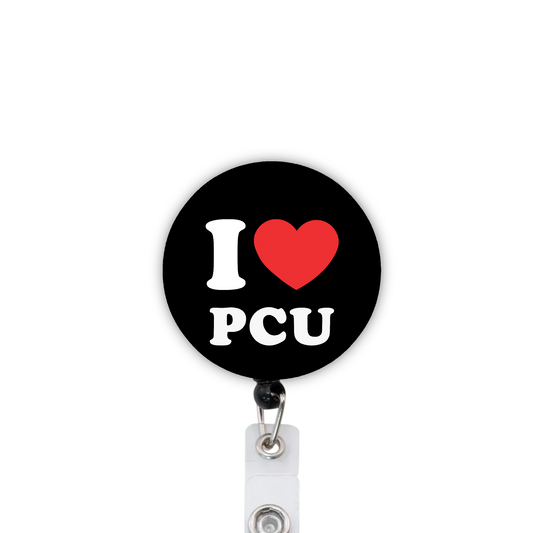 I Heart PCU Attached Badge Reel