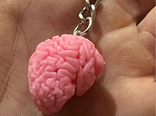 Anatomical Brain Neuro Badge Reel Charm Key Chain