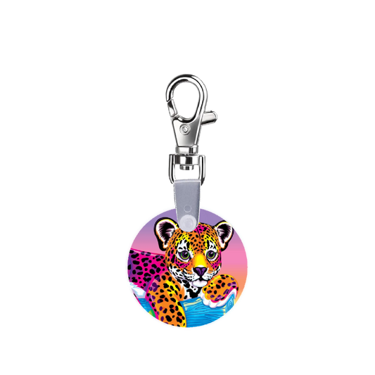 L*sa Frank Neon Tiger CodeClip Keychain