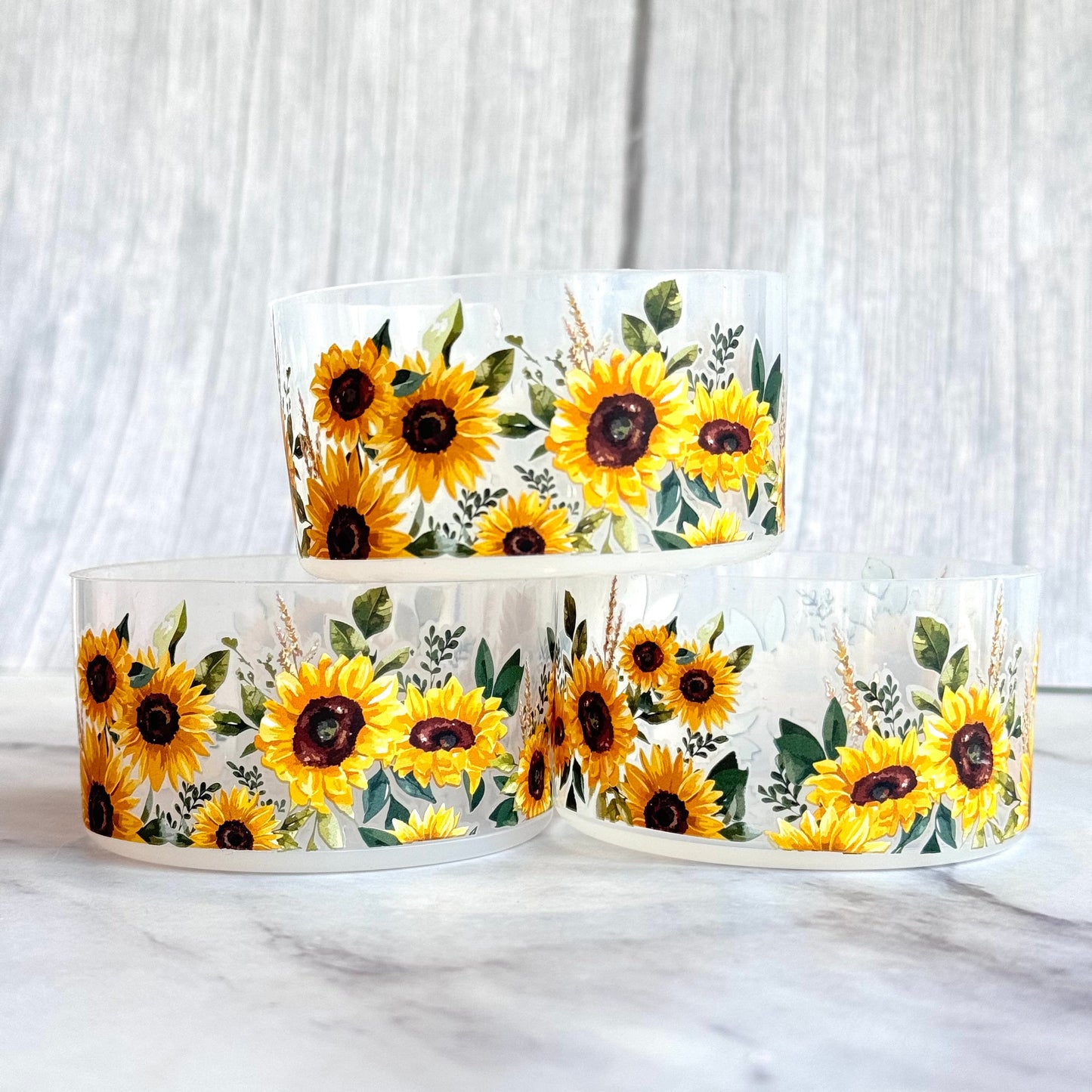 Sunflowers Clear Smooth Tumbler Boot   Patent Pending