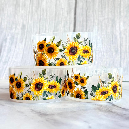 Sunflowers Clear Smooth Tumbler Boot   Patent Pending